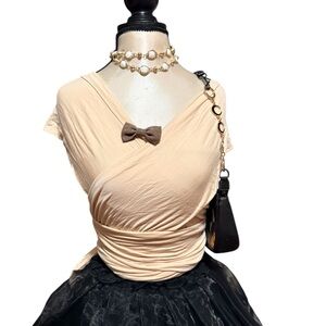 Elegant Cream Wrap Top